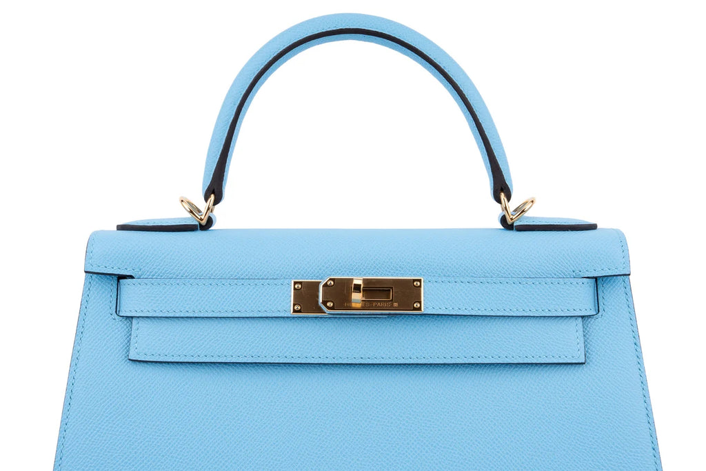 Hermès Kelly 28 Epsom Blue Celeste GHW