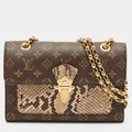Louis Vuitton Victoire Brown Python and Monogram Canvas Shoulder Bag