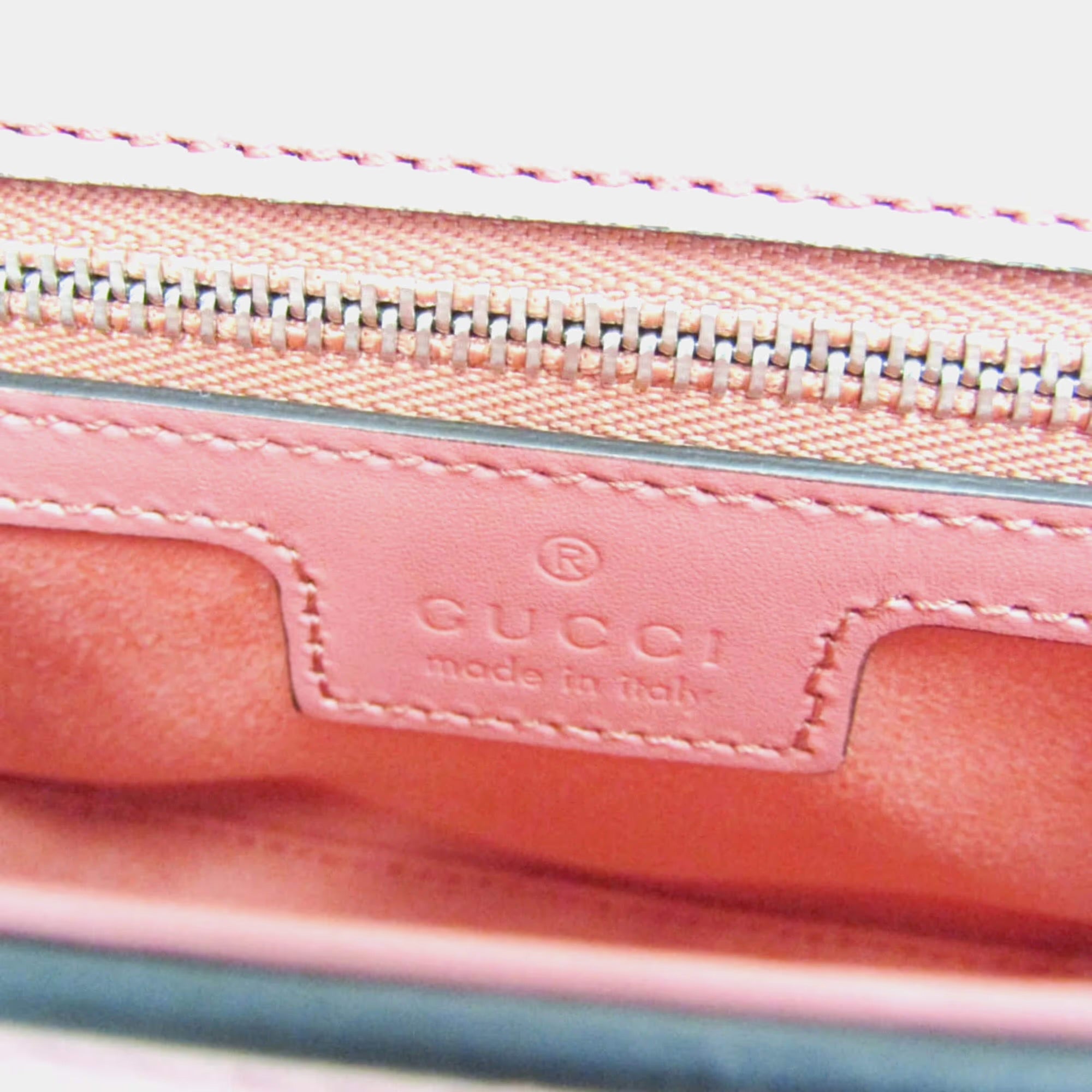 Gucci Double G Leather Shoulder Bag Pink