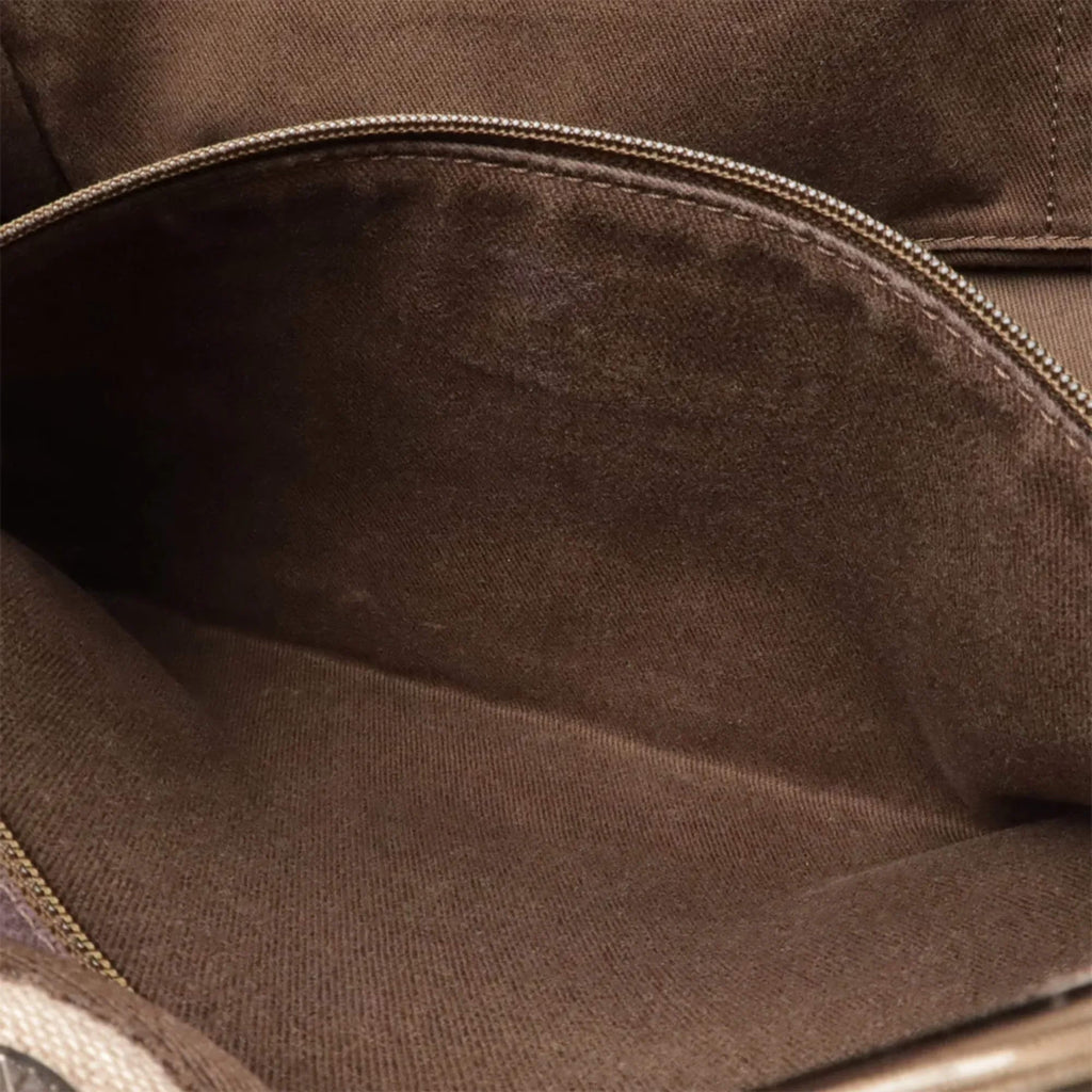 Chanel Deauville MM Beige Canvas Brown Leather Shoulder Tote Bag