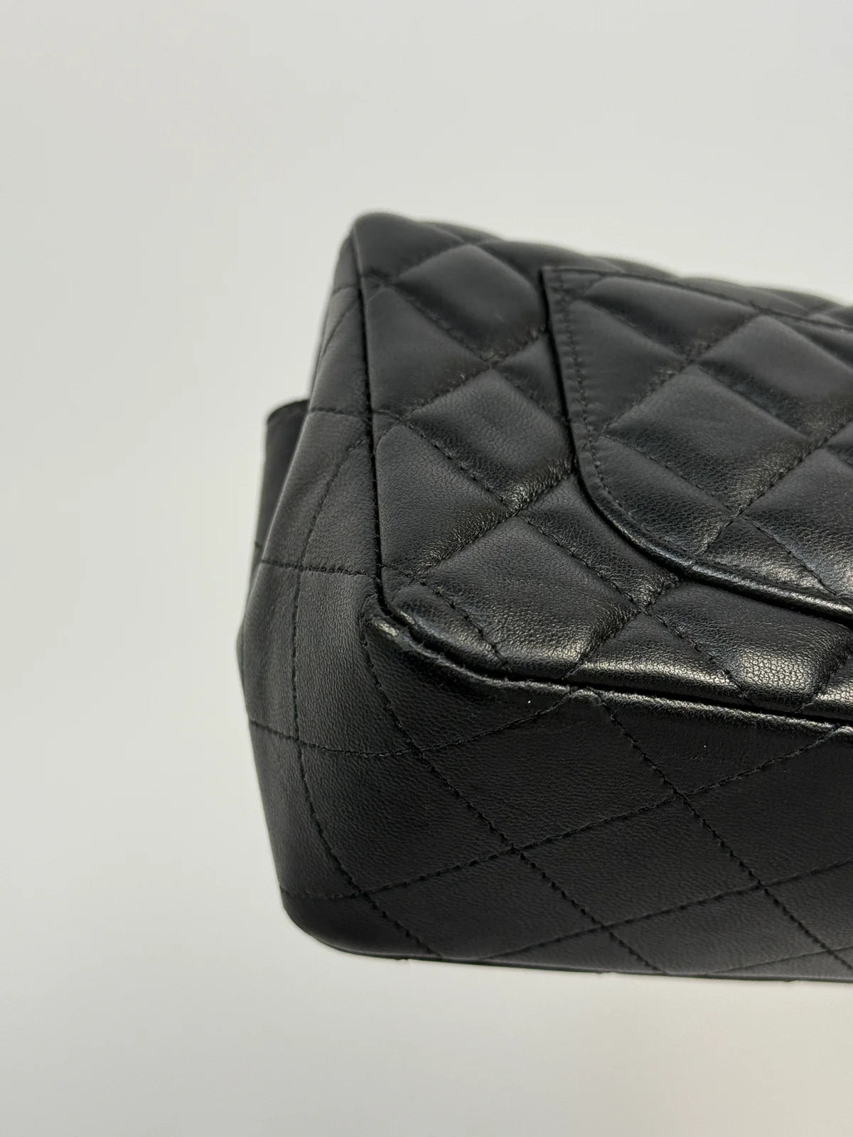 CHANEL MINI RECTANGLE IN BLACK LAMBSKIN SILVER HARDWARE