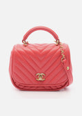 Chanel V 2WAY Shoulder Bag Pink Lambskin Leather