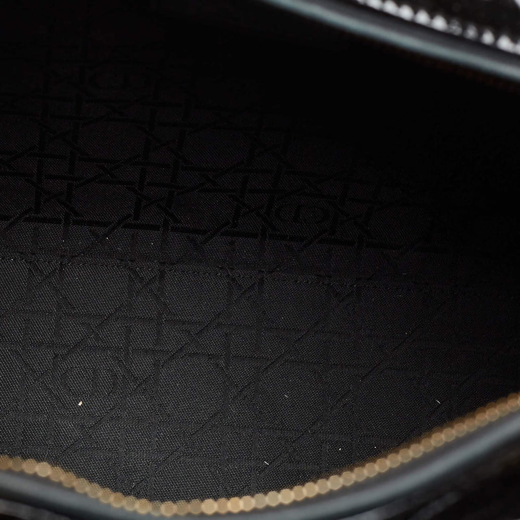 Dior Lady Dior Large Black Cannage Patent Leather Tote