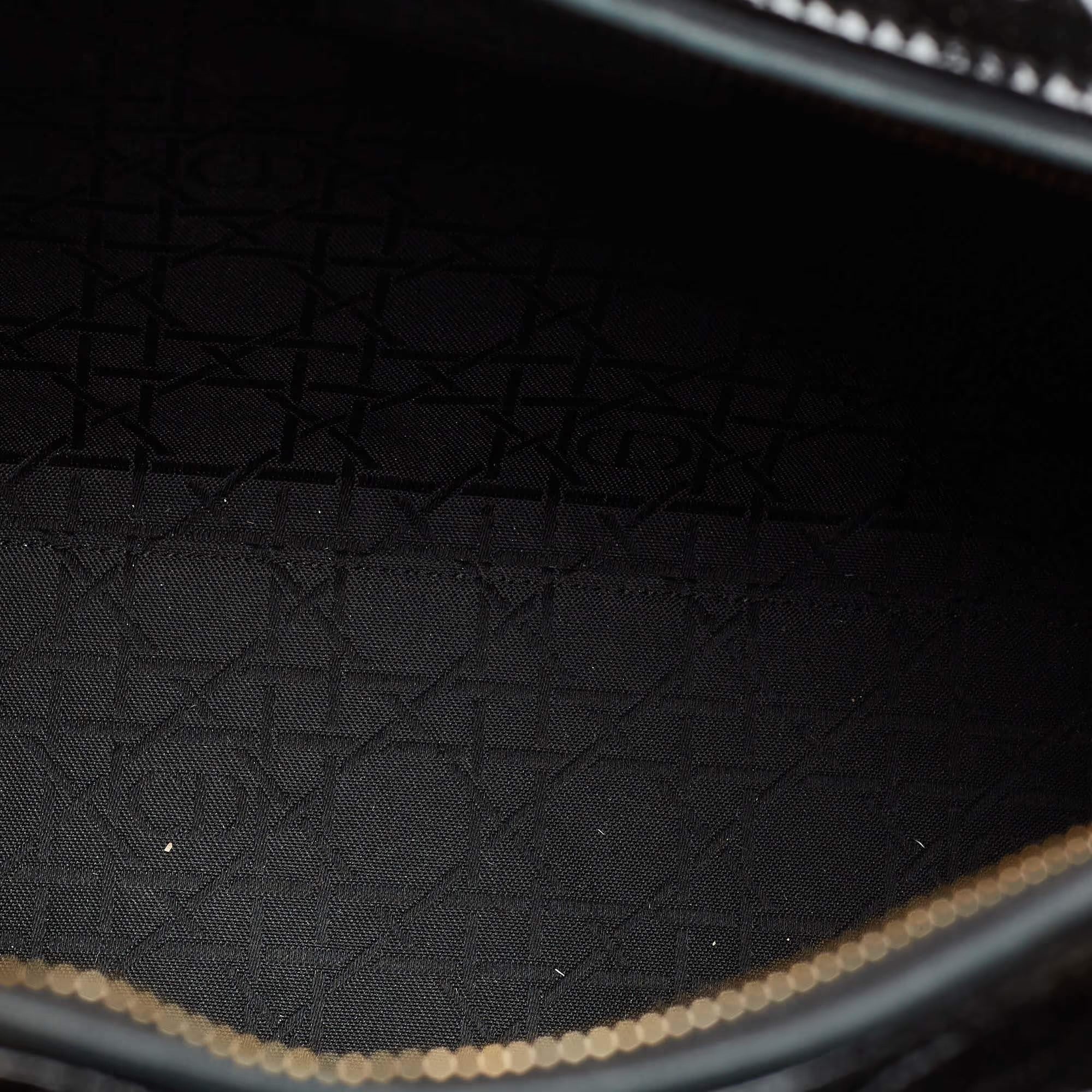 Dior Lady Dior Large Black Cannage Patent Leather Tote