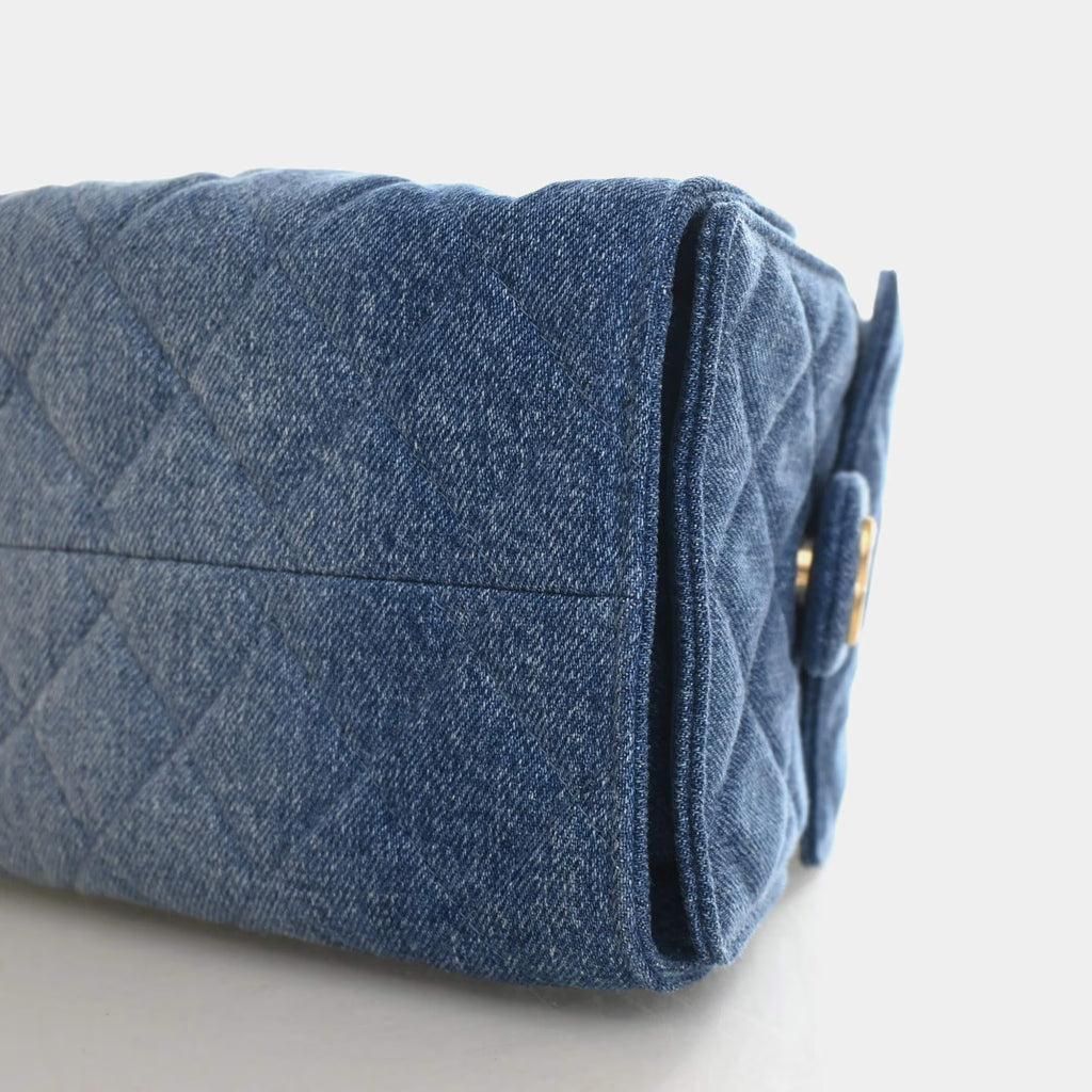Chanel Small 25 Blue Washed Denim Hobo Bag