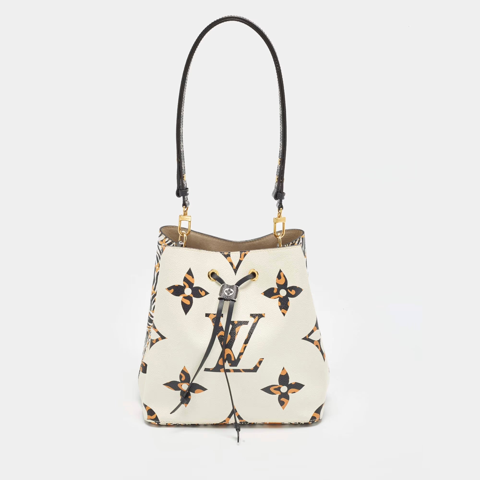 Louis Vuitton NeoNoe Ivory Jungle Monogram Giant Canvas Bucket Bag
