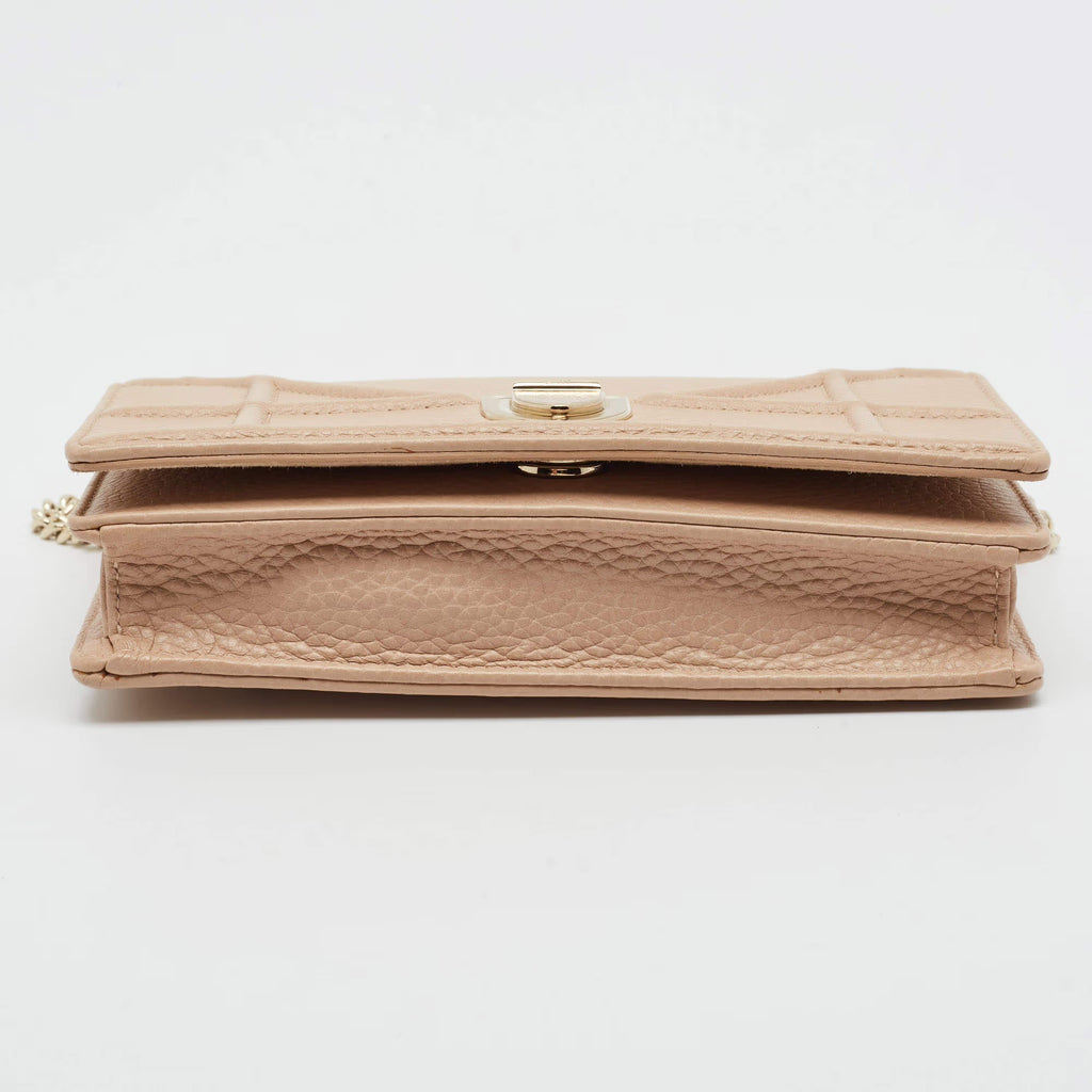 Dior Diorama Beige Cannage Leather Wallet on Chain