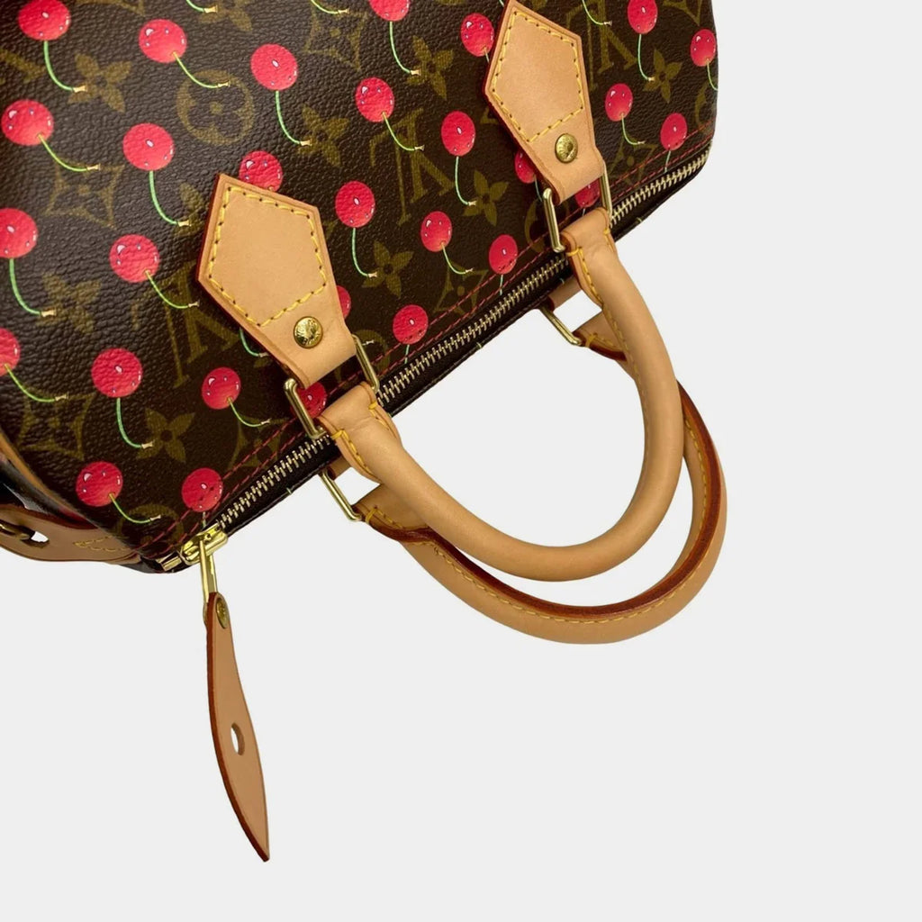 Louis Vuitton Speedy 25 Monogram Cherry Leather Handbag