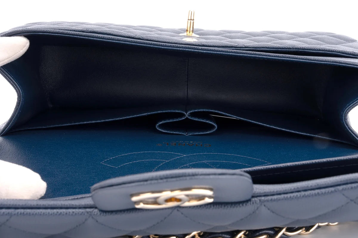 Chanel Jumbo Flap Bag Caviar Navy Blue GHW