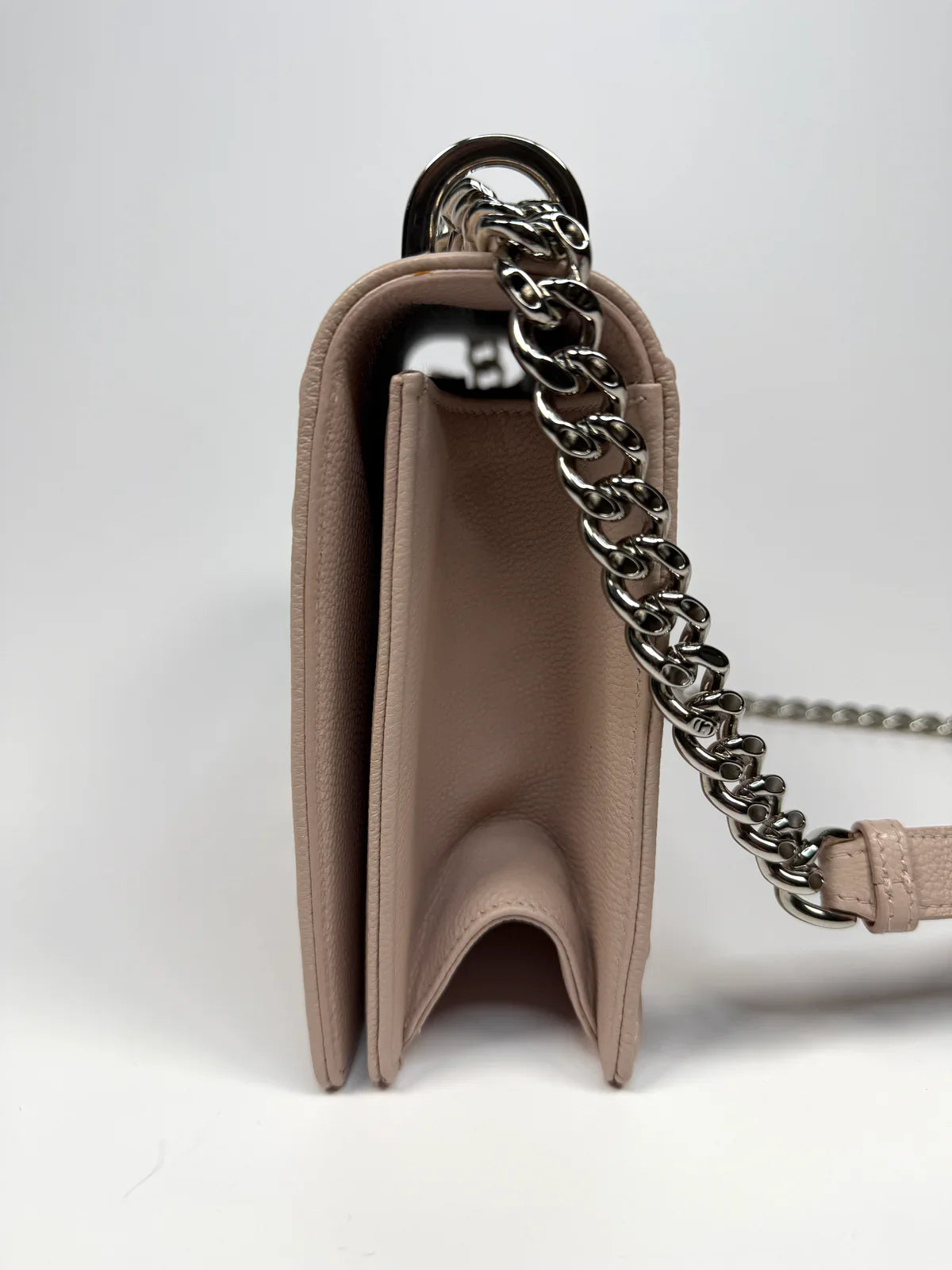 CHRISTIAN DIOR MEDIUM DIORAMA BAG IN BLUSH PINK LEATHER WITH SILVER HARDWARE