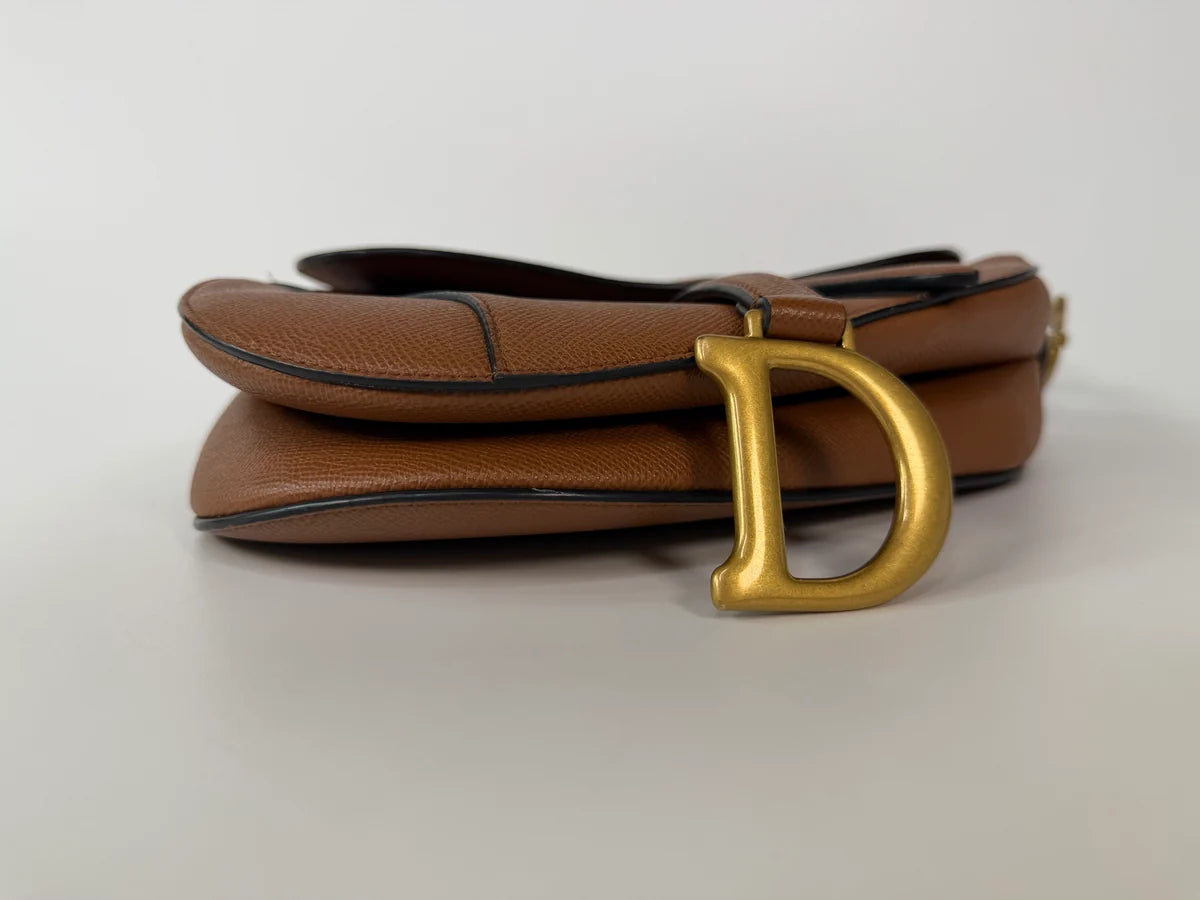 CHRISTIAN DIOR SADDLE BAG IN GOLDEN CALFSKIN GOLD HARDWARE