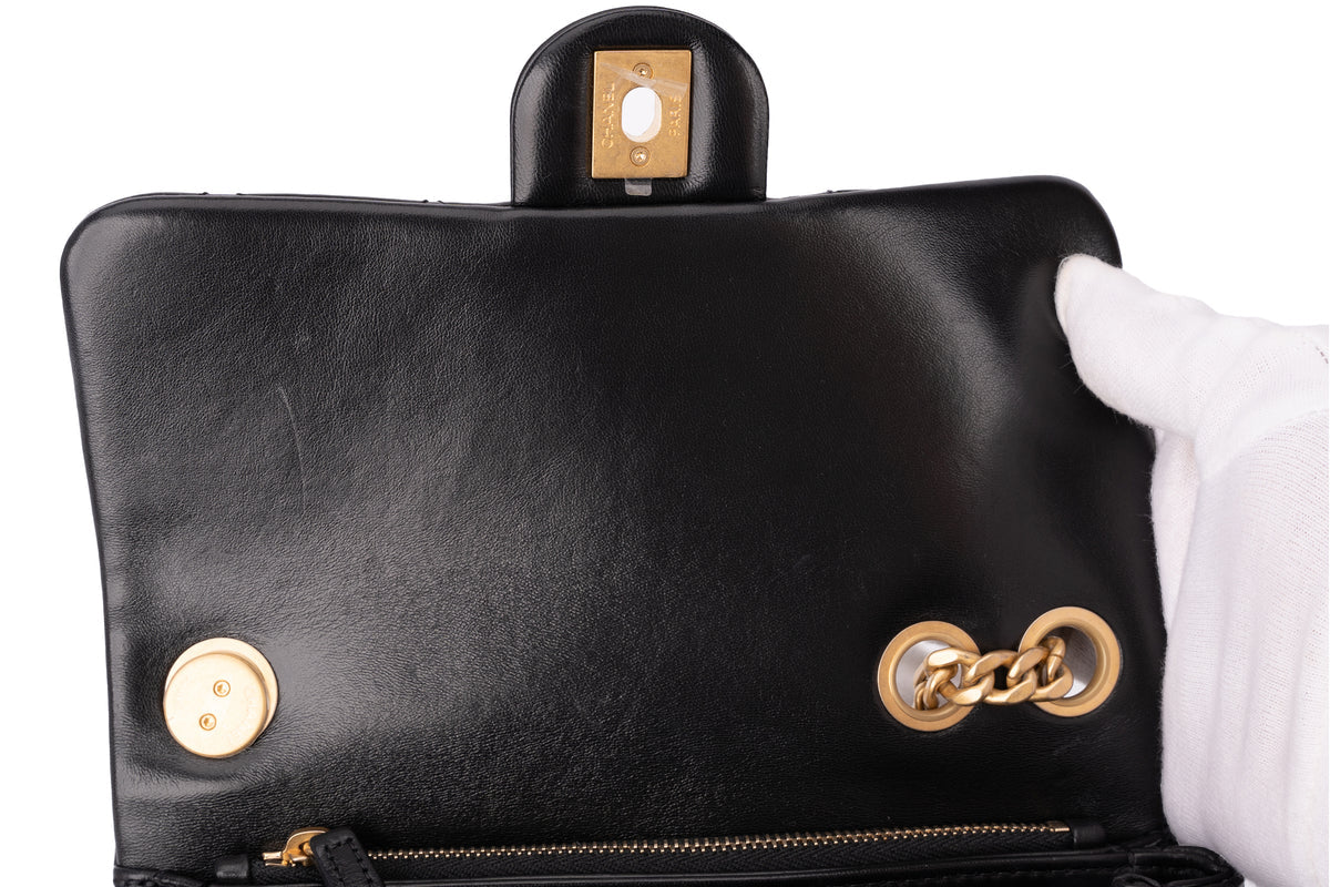Chanel Accordion Crush Flap Black Lambskin GHW