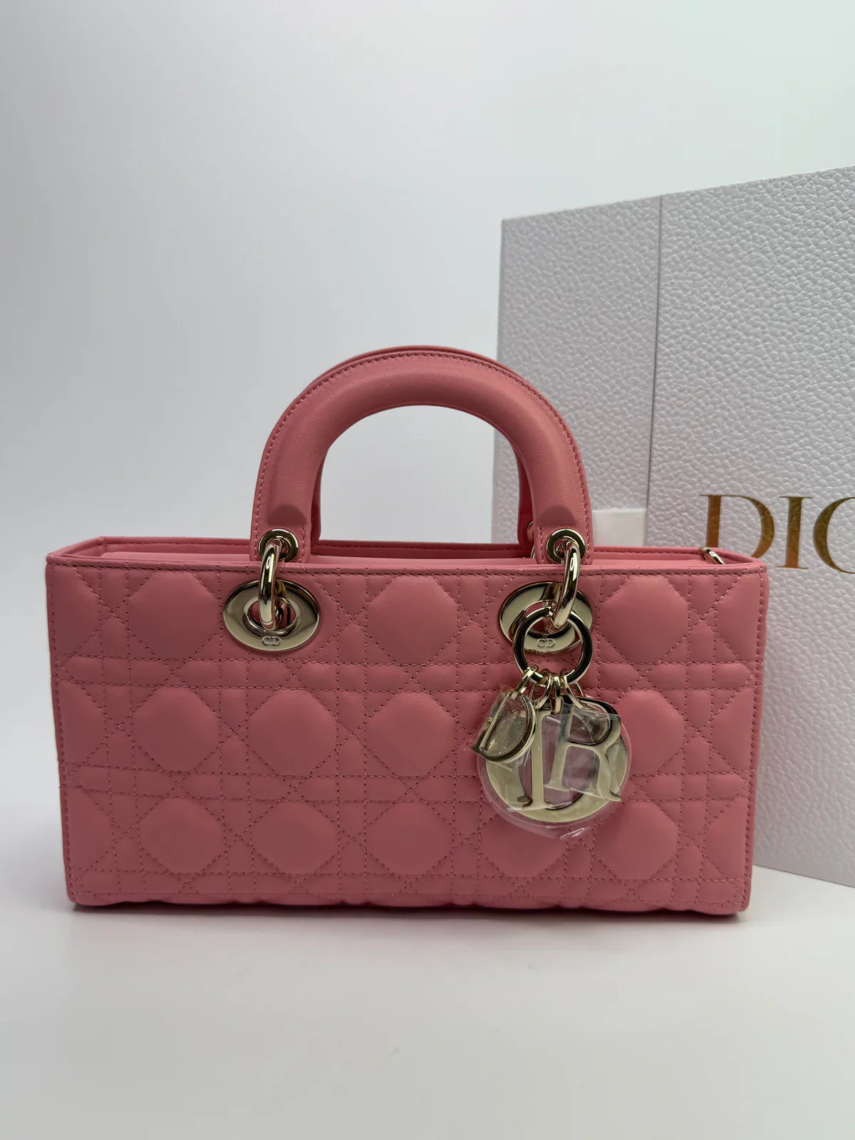 CHRISTIAN DIOR MEDIUM D-JOY IN PINK WITH PALE GOLD HARDWARE