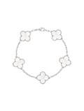 Van Cleef And Arpels Vintage Alhambra Bracelet 5 Motifs White Mother Of Pearl