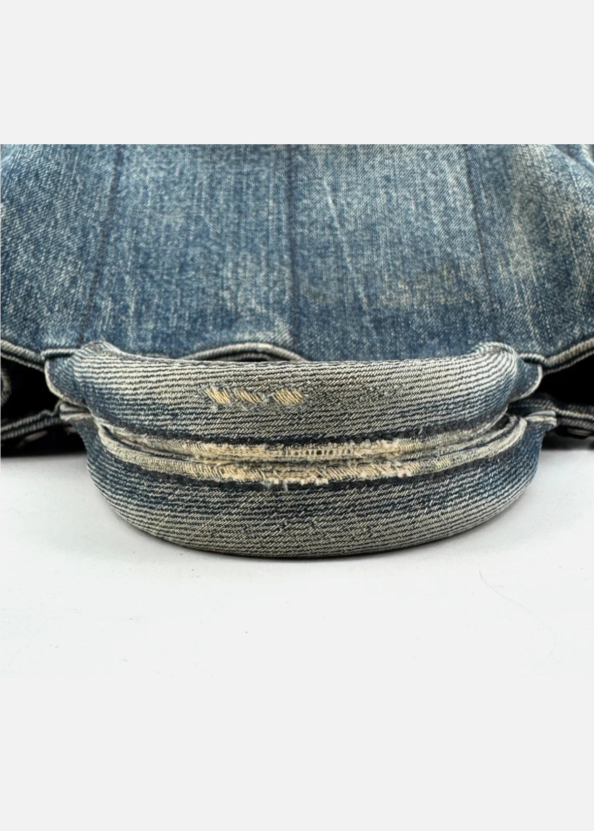 PRADA Canapa Tote Bag Bijoux Rhinestones Studs Denim Blue Bag