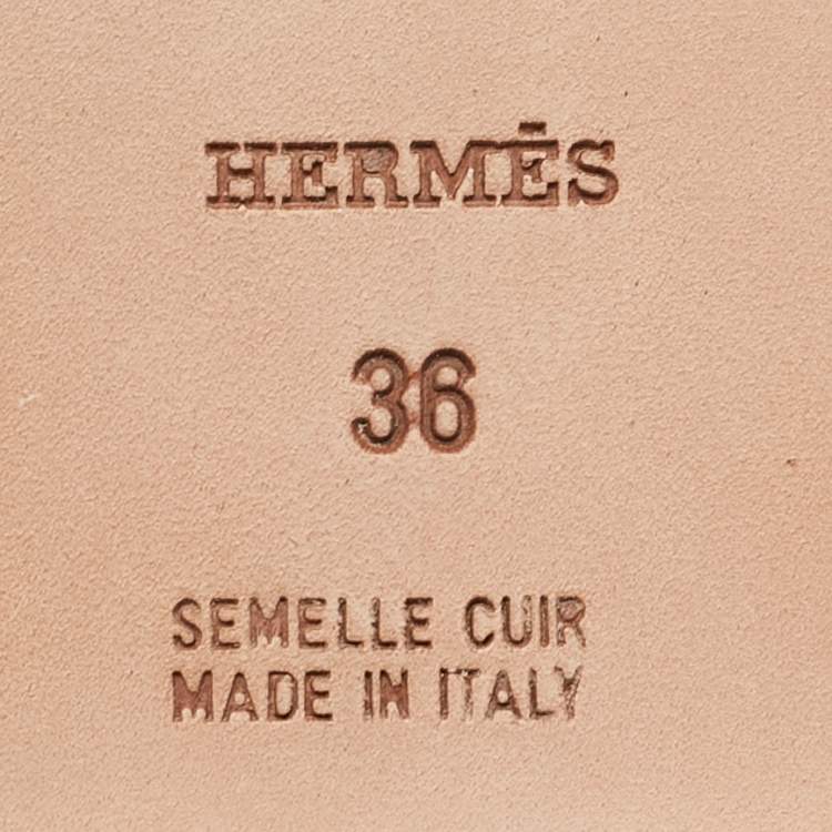 Hermes Beige Lizard Oran Slide Sandals Size 36