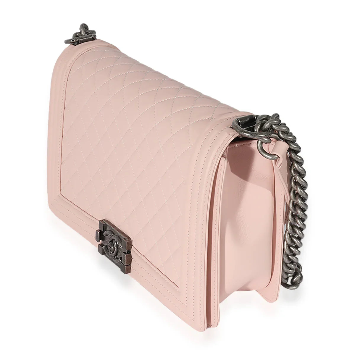 Chanel Light Pink Quilted Old Medium Swift Boy Bag