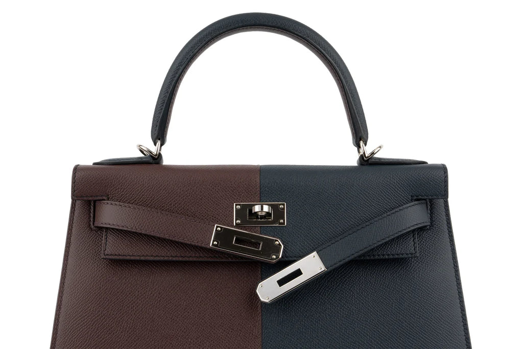 Hermès Kelly 28 Epsom Rouge / Indigo PHW