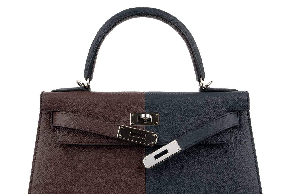 Hermès Kelly 28 Epsom Rouge / Indigo PHW