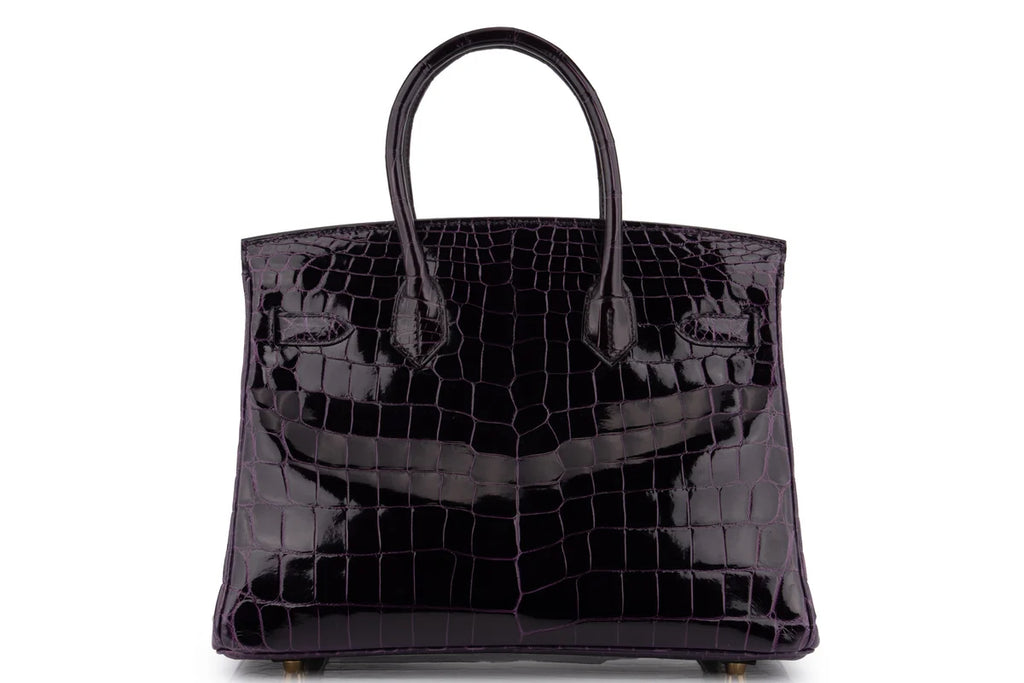 Hermès Birkin 30 Croc Niloticus Lisse Aubergine GHW