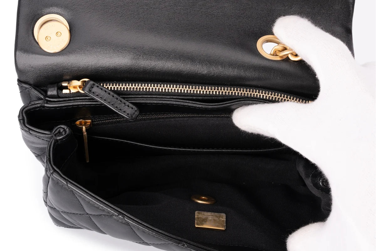 Chanel Accordion Crush Flap Black Lambskin GHW