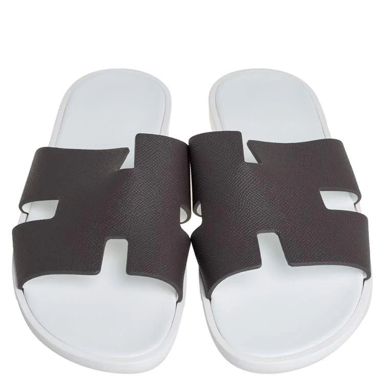 Hermes Brown Leather Izmir Sandals Size 45