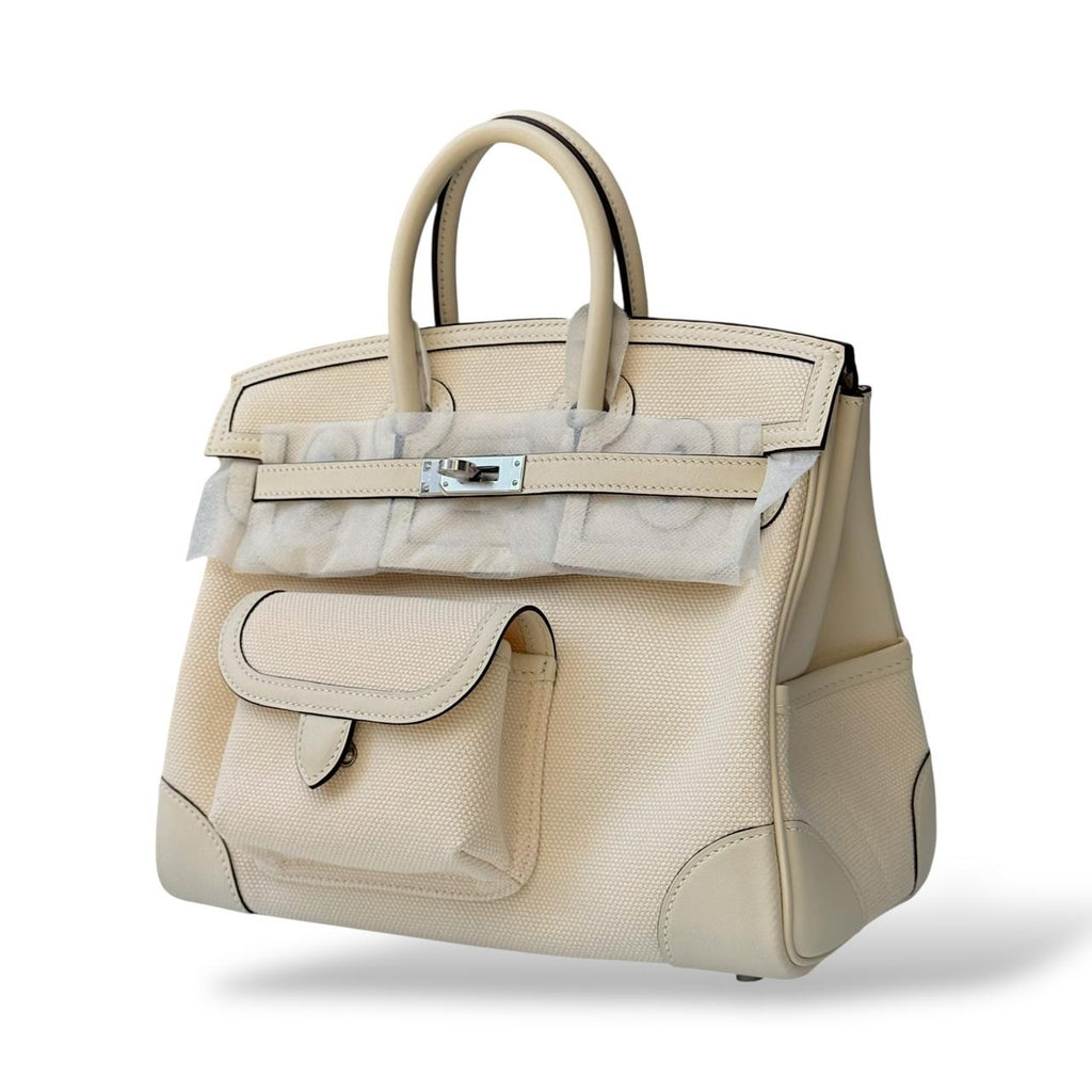 Hermes Birkin 25 Cargo Ecru/Nata Canvas PHW
