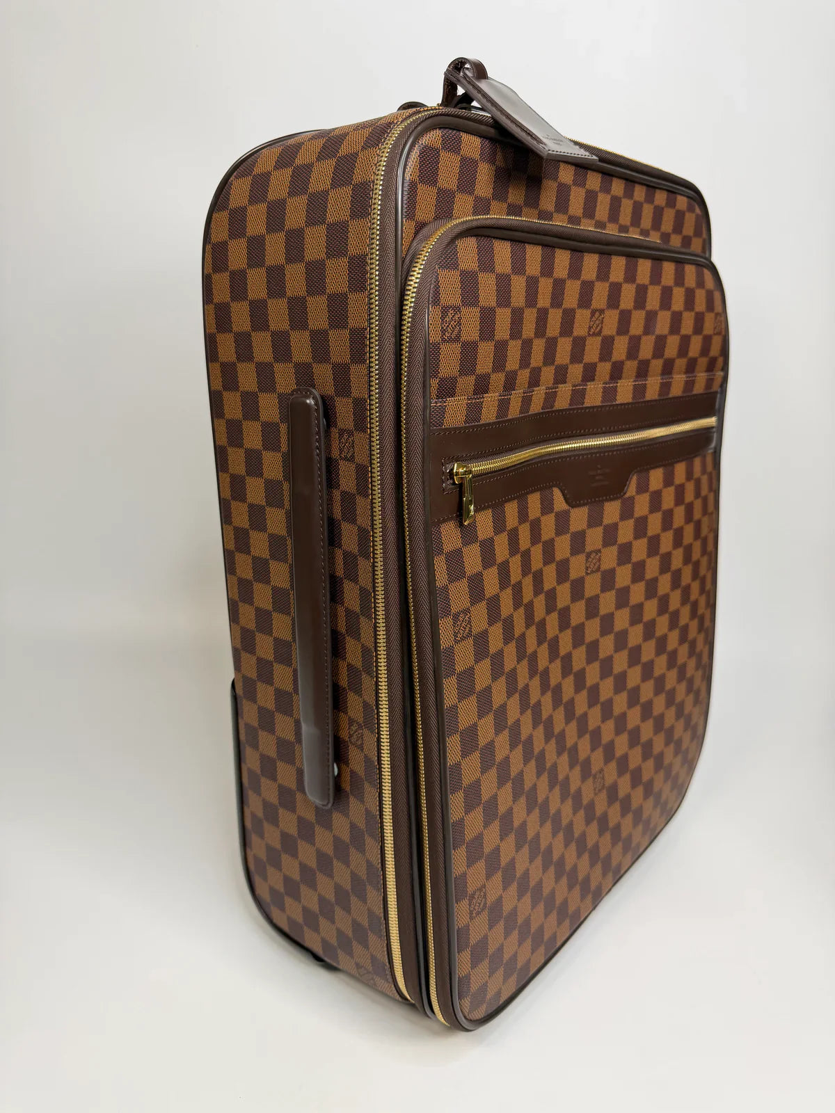 LOUIS VUITTON PÉGASE SUITCASE IN DAMIER EBENE WITH GOLD HARDWARE