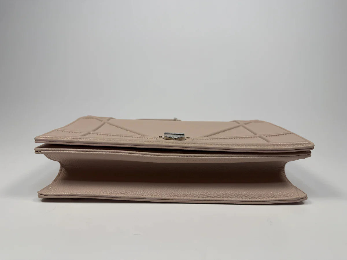 CHRISTIAN DIOR MEDIUM DIORAMA BAG IN BLUSH PINK LEATHER WITH SILVER HARDWARE