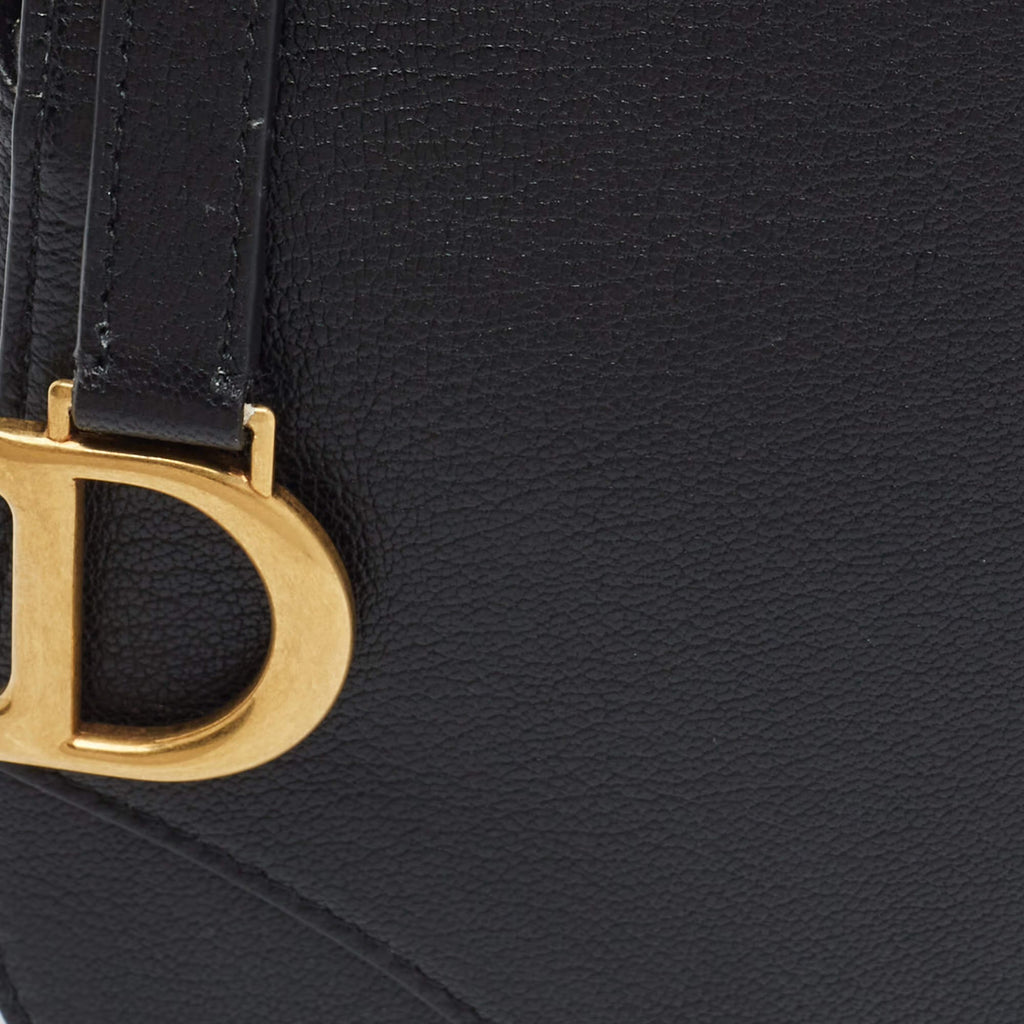 Dior Saddle Rodeo Black Leather Pouch Bag