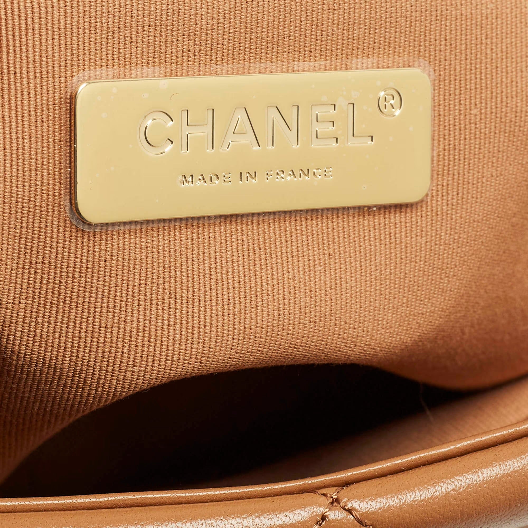 Chanel 19 Large Brown Quilted Leather Flap Bag