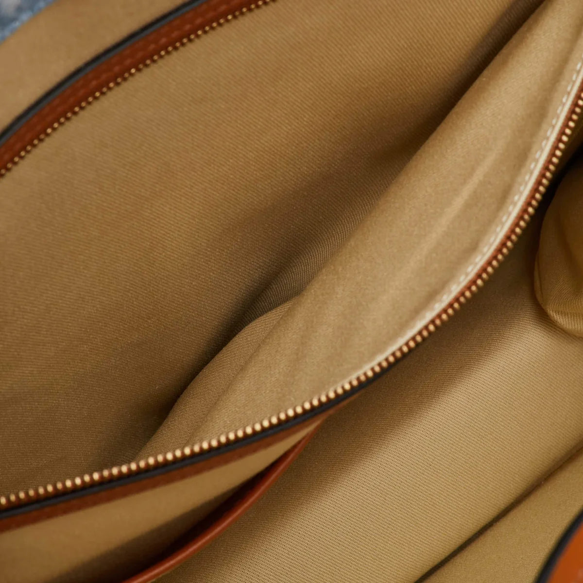 Versace Allover Blue/Brown Denim and Leather Shopper Tote