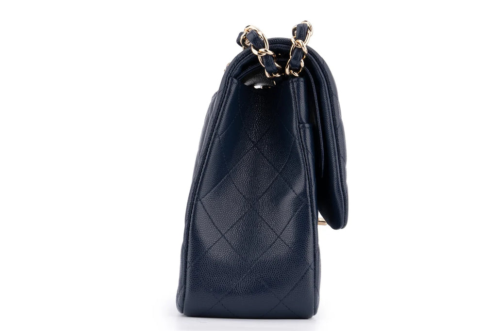 Chanel Jumbo Flap Bag Caviar Navy Blue GHW