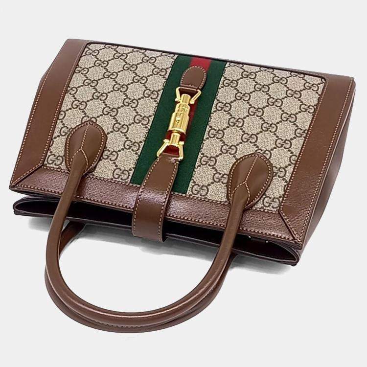 Gucci Multicolor Fabric and Leather Jackie 1961 Medium Tote Bag