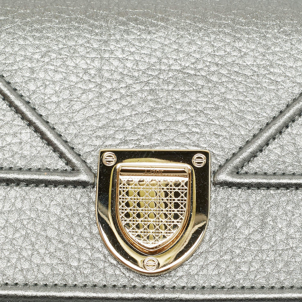 Dior Diorama Metallic Leather Wallet On Chain