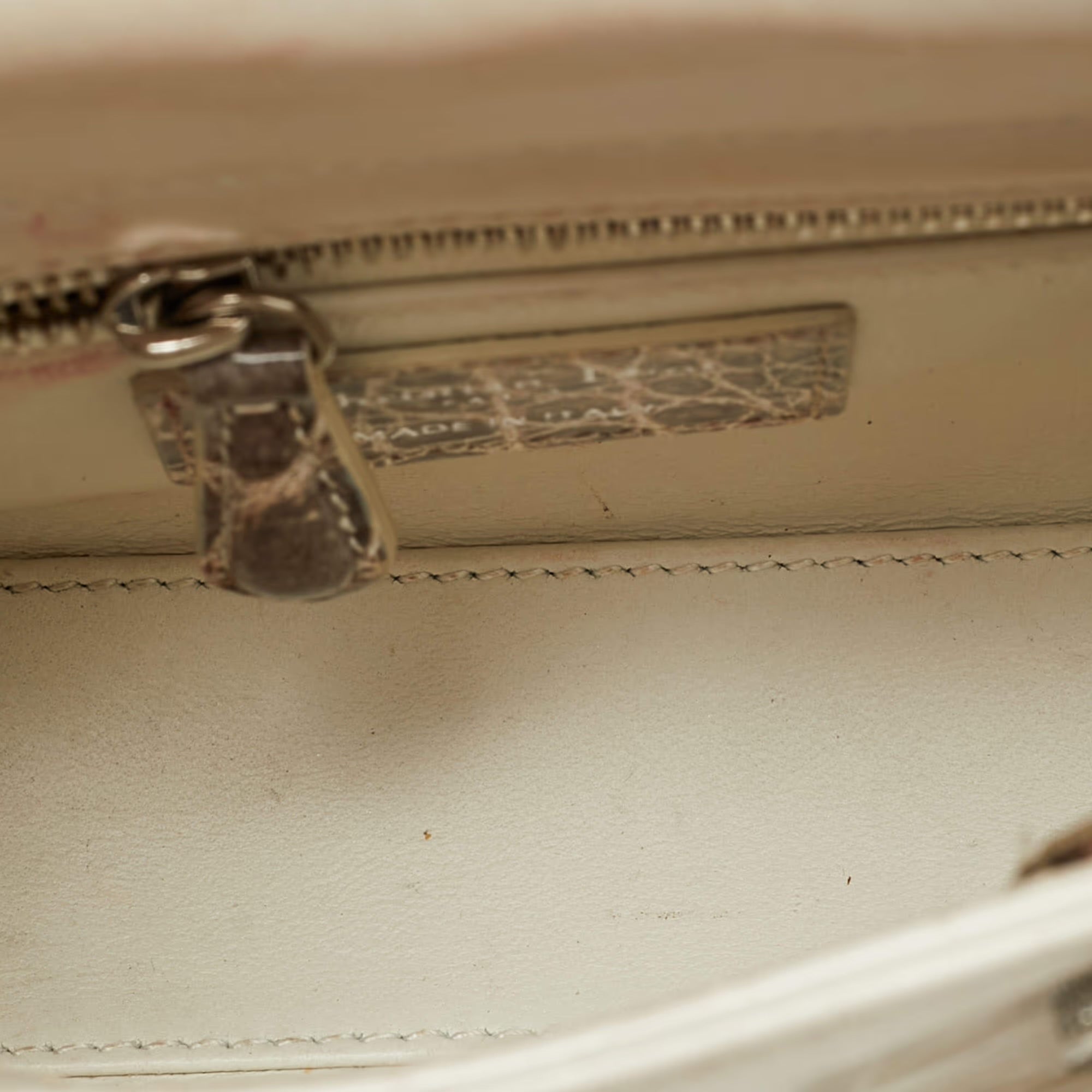Dior Lady Dior Crystal Mini Off White Himalayan Crocodile Tote