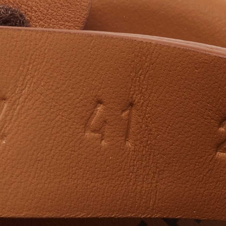 Hermes Brown Leather Electric Slingback Sandals Size 41