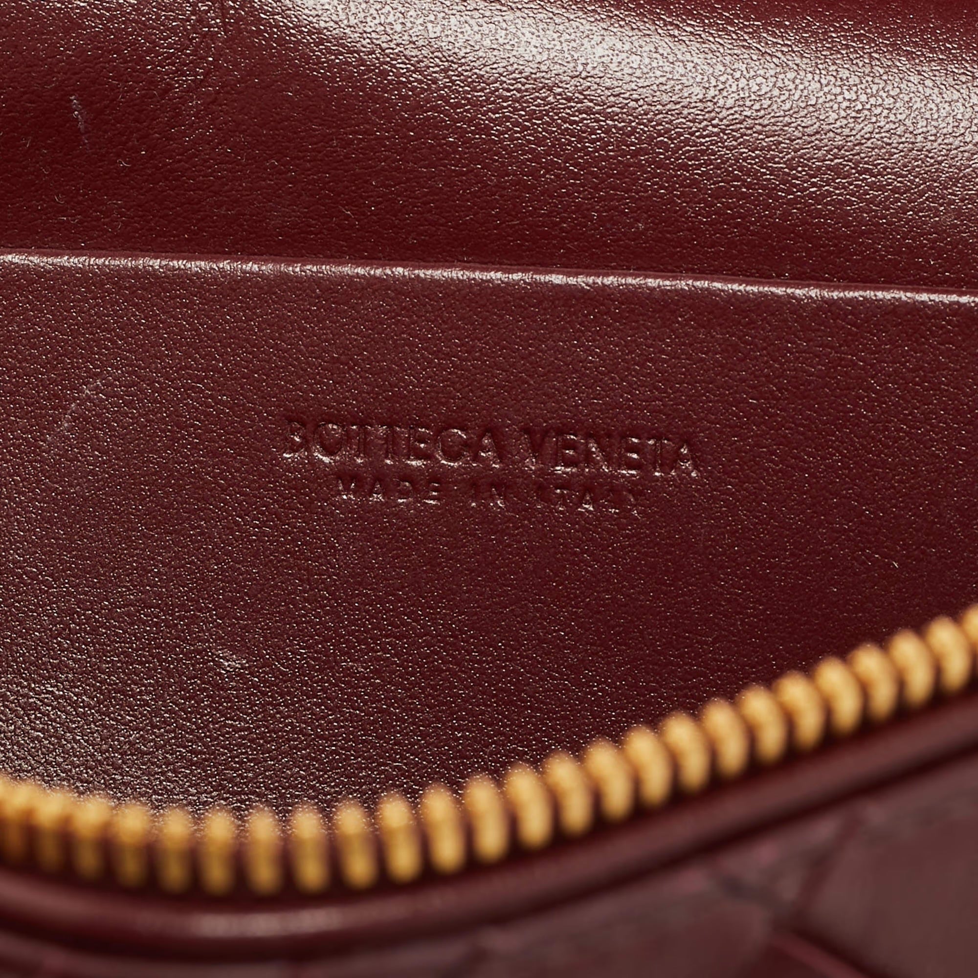 Bottega Veneta Bang Bang Dark Red Intrecciato Leather Vanity Case