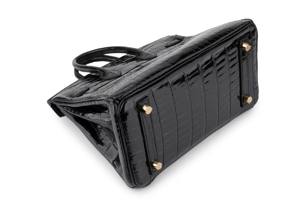 Hermès Birkin 25 Crocodile Porosus Noir GHW