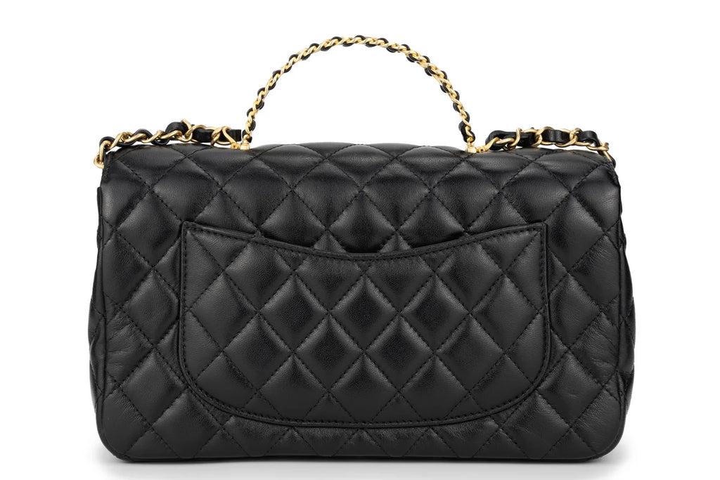 Chanel Flapbag With Handle Labmbskin Black GHW
