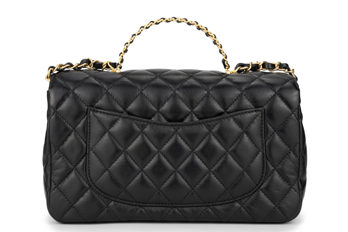 Chanel Flapbag With Handle Labmbskin Black GHW