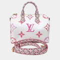 Louis Vuitton Pink White Leather Bandoulière Speedy 25