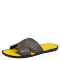 Hermes Vert Olive Leather Izmir Sandals Size 42