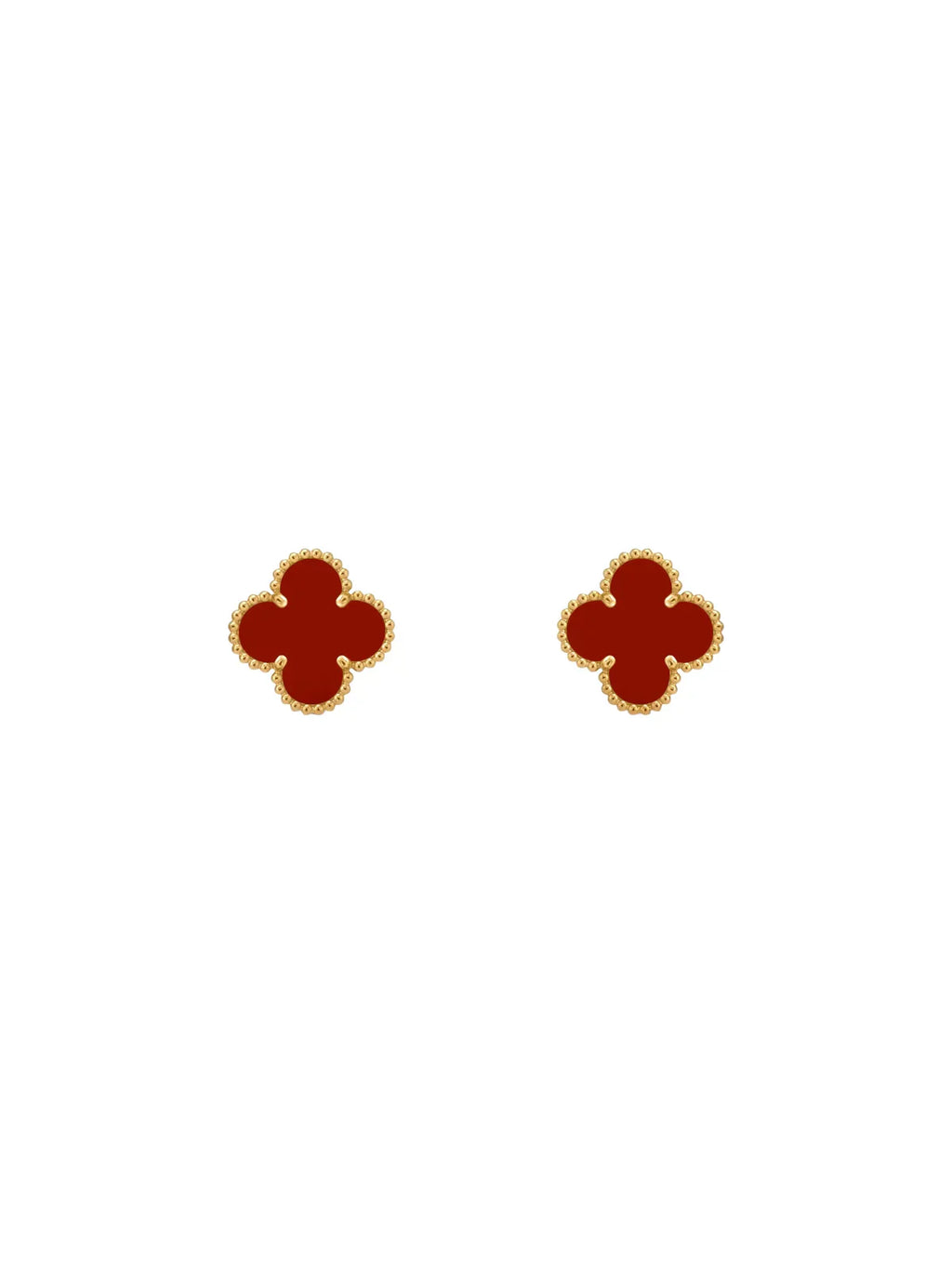 Van Cleef & Arpels Vintage Alhambra Earrings Carnelian