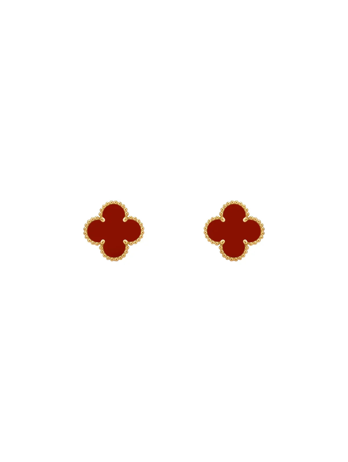 Van Cleef & Arpels Vintage Alhambra Earrings Carnelian