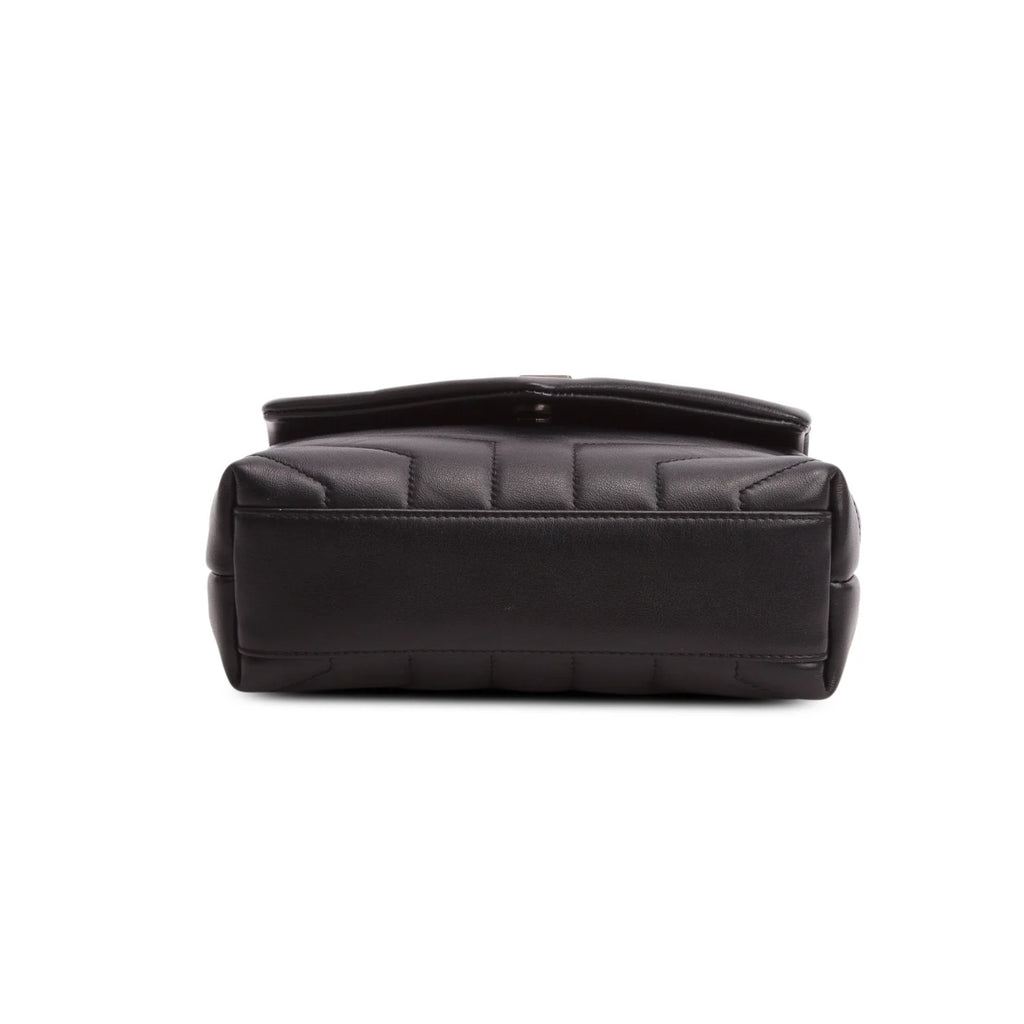 Saint Laurent Black Calfskin Y Quilted Monogram Toy Loulou Crossbody Bag