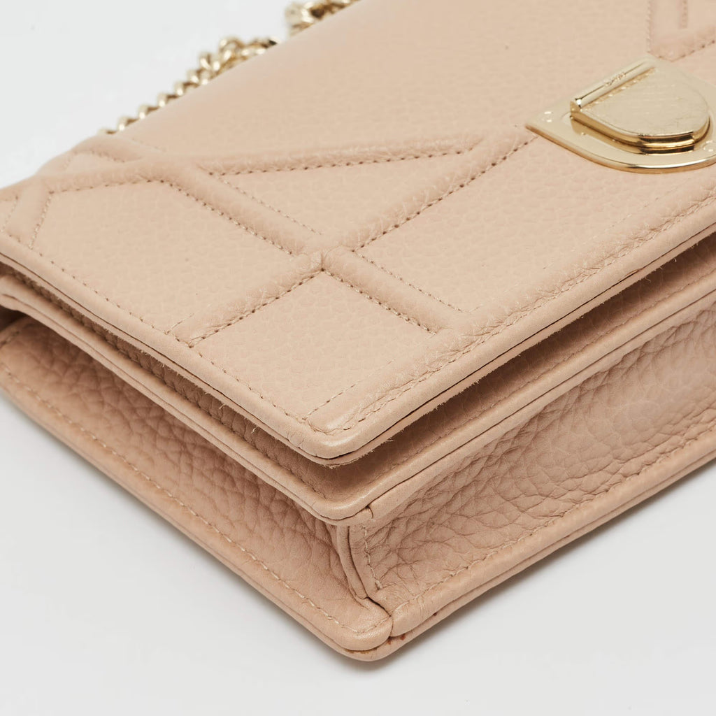 Dior Diorama Beige Cannage Leather Wallet on Chain