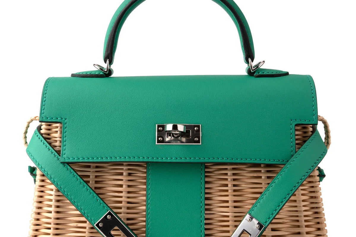 Hermès Mini Kelly Picnic Vert Comic PHW