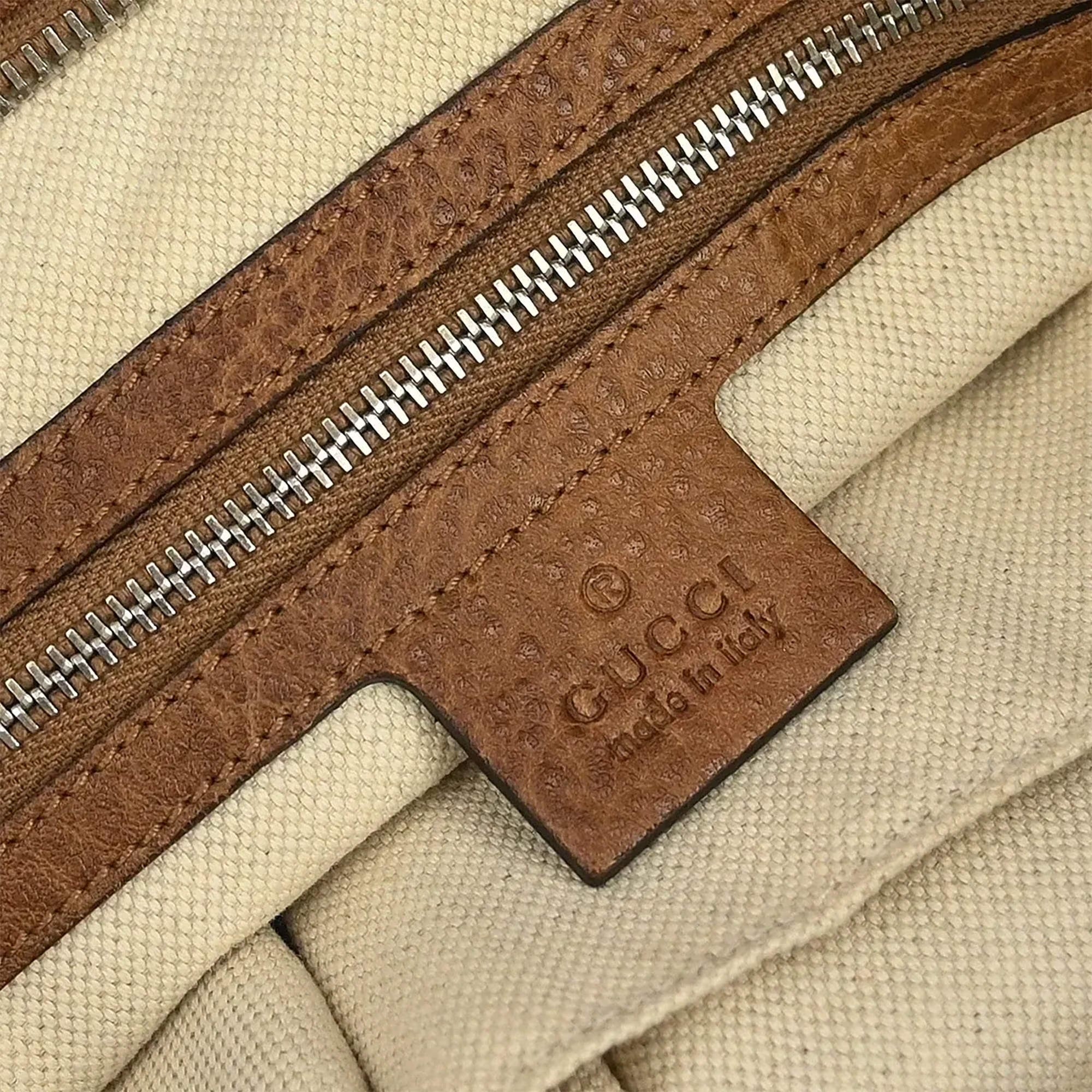 Gucci Beige Canvas GG Tote 2way Handbag