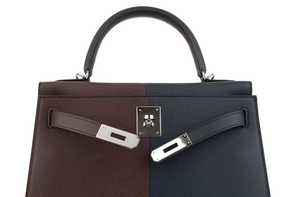 Hermès Kelly 28 Epsom Rouge / Indigo PHW